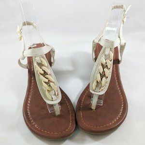 Glamour Original Thong Sandals w/ Heel Ivory Chain